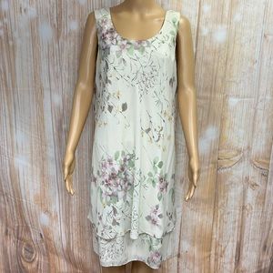R&M Richards Plus Size Floral Chiffon Shift Dress